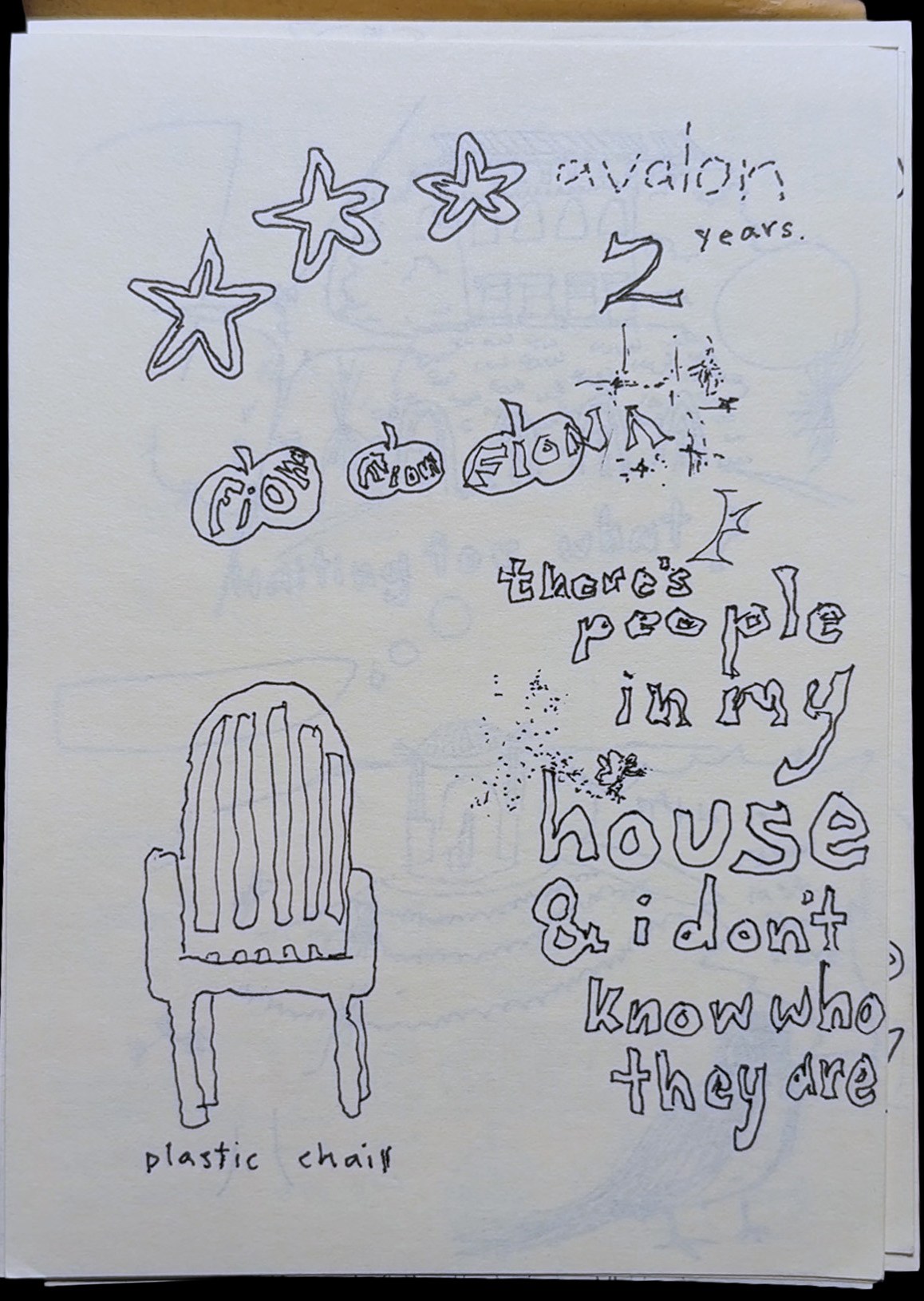 Favorite page from pencil & ink mostly words