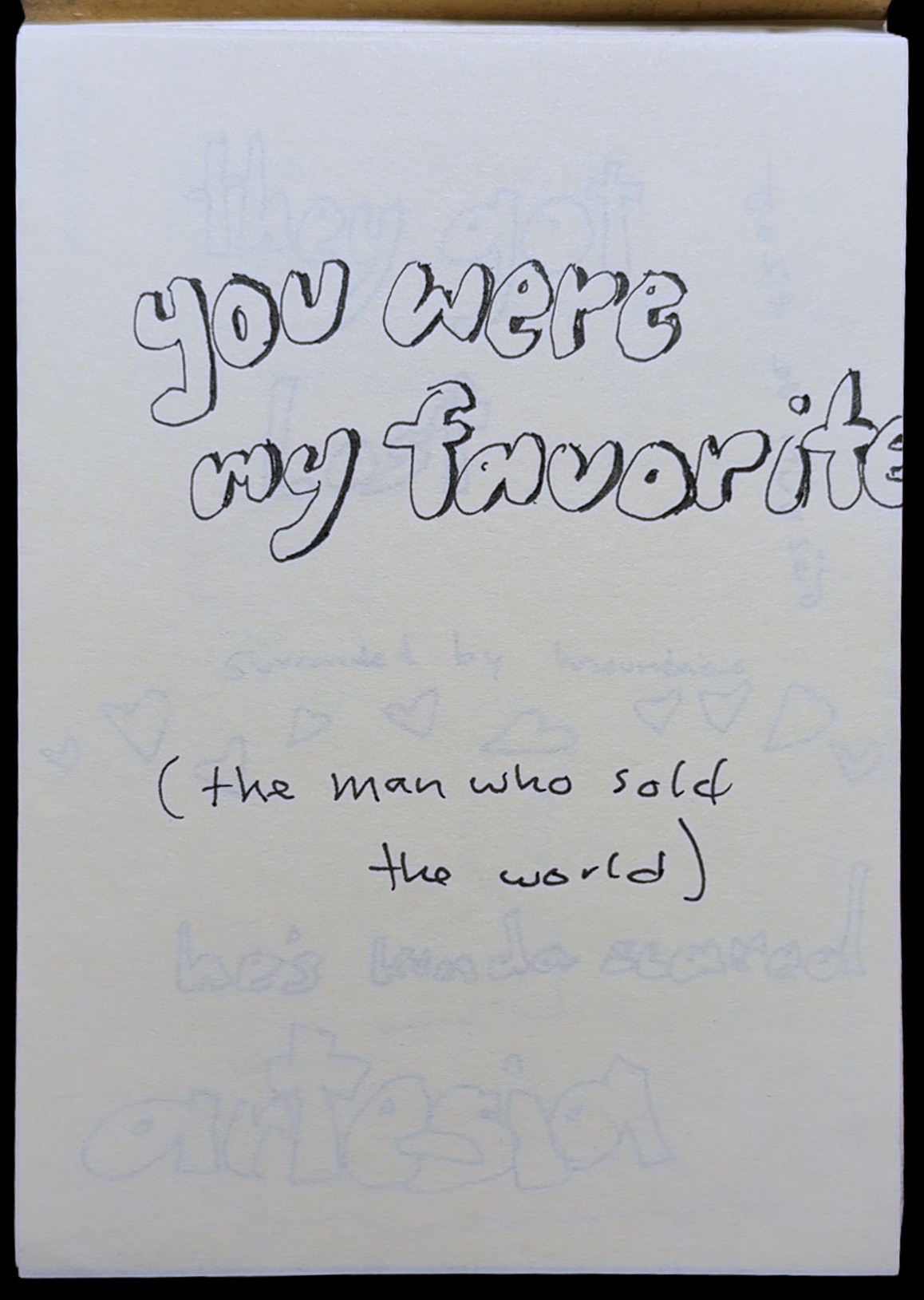 Favorite page from pencil & ink mostly words